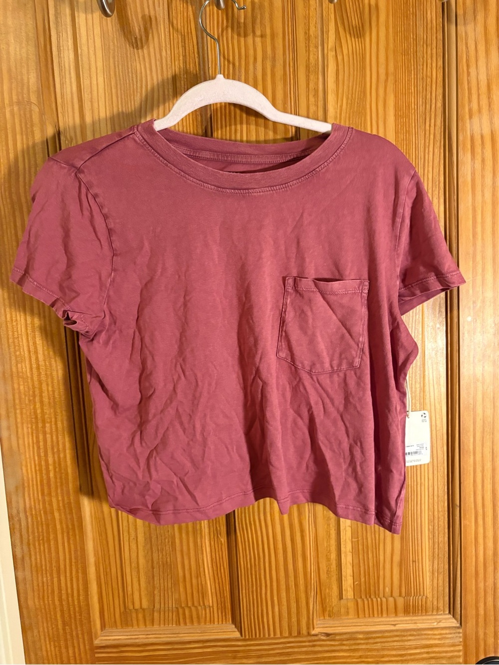 a.n.a Rose-Mauve Short Sleeve Pocket Tee